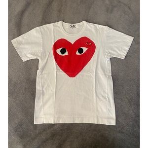 Comme des garçons CDG PLAY T Shirt White Size Small